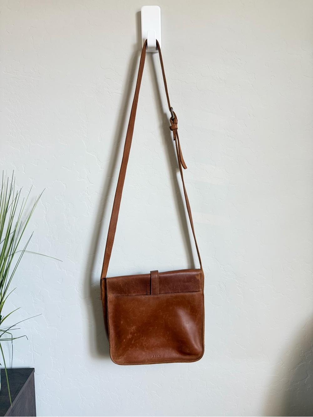 ABLE Leather Crossbody Bag Cognac Brown Handmade Ethiopia - Picture 3 of 10